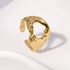 Wholesale Women's Stainless Steel Adjustable Asymmetric Gold Plated Fashion Ring