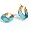 Wholesale Women's Stainless Steel And Acrylic Ushaped Retro Design Earrings With Electroplating