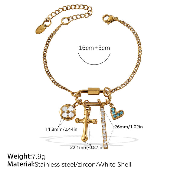 Wholesale Women's 316L Stainless Steel And Alloy Bracelets And Necklaces With Geometric And Small Animal Patterns Electroplated