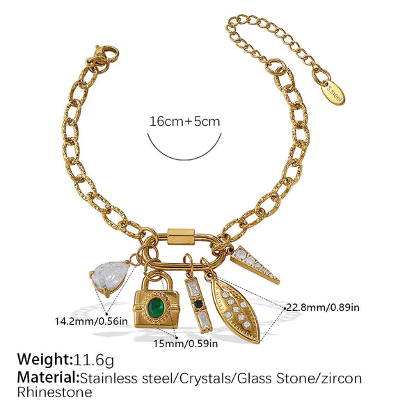 Wholesale Women's 316L Stainless Steel And Alloy Bracelets And Necklaces With Geometric And Small Animal Patterns Electroplated