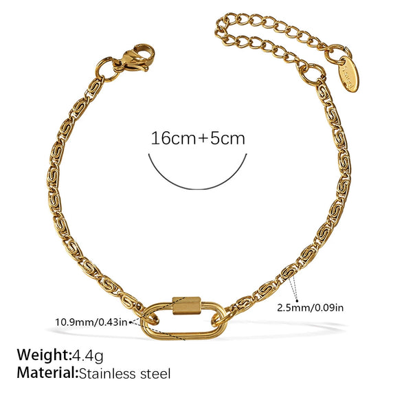 Wholesale Women's 316L Stainless Steel And Alloy Bracelets And Necklaces With Geometric And Small Animal Patterns Electroplated