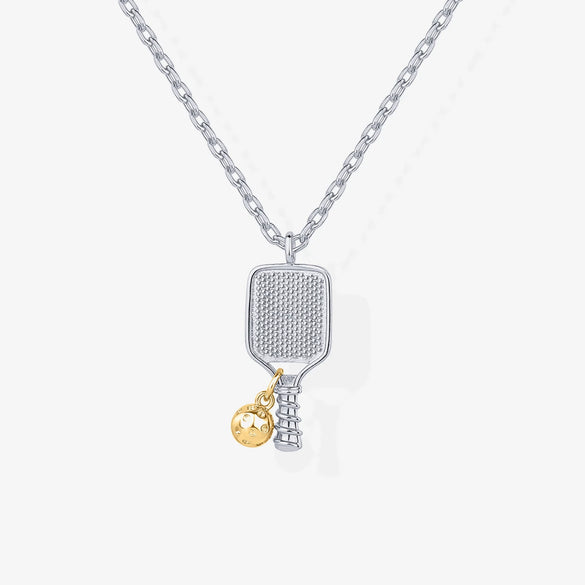 Wholesale Women's Stainless Steel And Alloy Sports Fashion Ball Pick Necklace Pendant With Gold Electroplated Chain