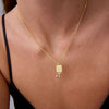 Wholesale Women's Stainless Steel And Alloy Sports Fashion Ball Pick Necklace Pendant With Gold Electroplated Chain