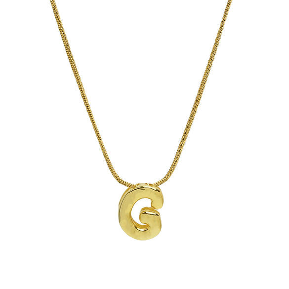 Wholesale Women's Stainless Steel And Copper Snake Chain Necklace With English Letters Pendant And Electroplating Process