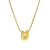 Wholesale Women's Stainless Steel And Copper Snake Chain Necklace With English Letters Pendant And Electroplating Process