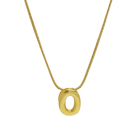 Wholesale Women's Stainless Steel And Copper Snake Chain Necklace With English Letters Pendant And Electroplating Process