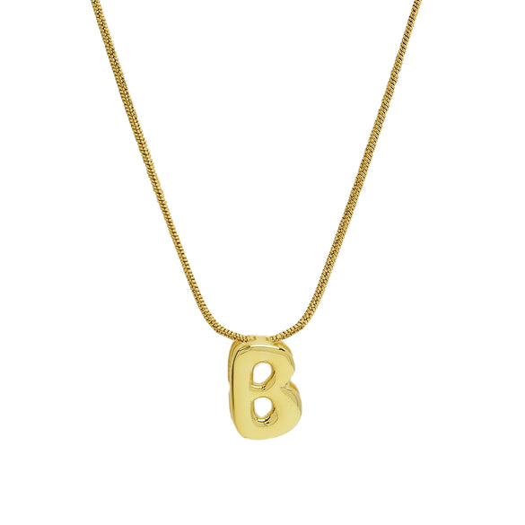 Wholesale Women's Stainless Steel And Copper Snake Chain Necklace With English Letters Pendant And Electroplating Process