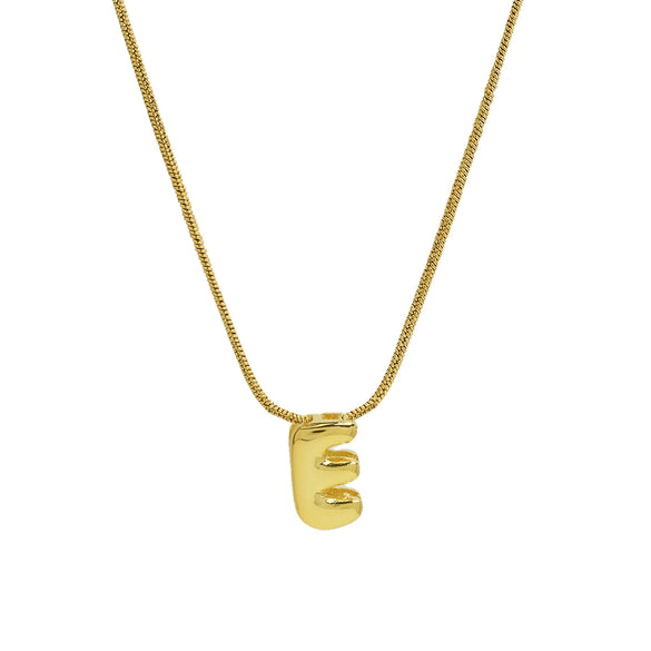 Wholesale Women's Stainless Steel And Copper Snake Chain Necklace With English Letters Pendant And Electroplating Process