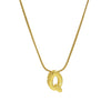 Wholesale Women's Stainless Steel And Copper Snake Chain Necklace With English Letters Pendant And Electroplating Process