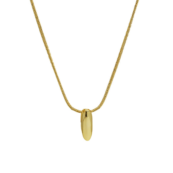 Wholesale Women's Stainless Steel And Copper Snake Chain Necklace With English Letters Pendant And Electroplating Process