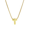 Wholesale Women's Stainless Steel And Copper Snake Chain Necklace With English Letters Pendant And Electroplating Process