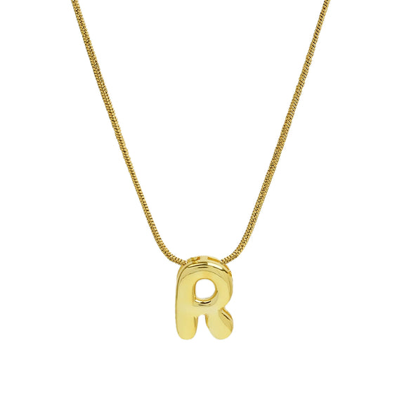 Wholesale Women's Stainless Steel And Copper Snake Chain Necklace With English Letters Pendant And Electroplating Process