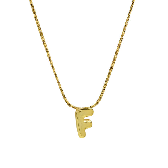 Wholesale Women's Stainless Steel And Copper Snake Chain Necklace With English Letters Pendant And Electroplating Process