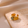 Wholesale Women's Stainless Steel And Imitation Pearl Flower Ring Electroplated In Ins Style