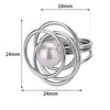 Wholesale Women's Stainless Steel And Imitation Pearl Ring French Retro Geometric Electroplated Light Luxury Elegant Allmatch Jewelry