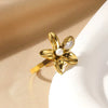 Wholesale Women's Stainless Steel And Imitation Pearl Ring With Bow And Heart Shape Electroplated Design