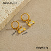 Wholesale Women's Stainless Steel And 18K Electroplated Geometric Style Earrings