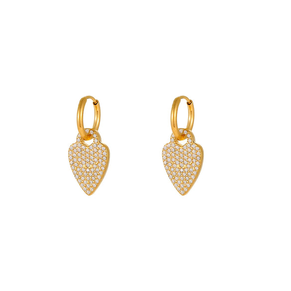 Wholesale Women's Stainless Steel And 18K Electroplated Geometric Style Earrings