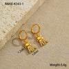 Wholesale Women's Stainless Steel And 18K Electroplated Geometric Style Earrings