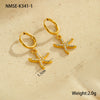 Wholesale Women's Stainless Steel And 18K Electroplated Geometric Style Earrings