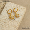 Wholesale Women's Stainless Steel And 18K Electroplated Geometric Style Earrings
