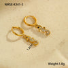 Wholesale Women's Stainless Steel And 18K Electroplated Geometric Style Earrings