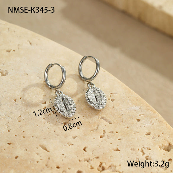 Wholesale Women's Stainless Steel And 18K Electroplated Geometric Style Earrings