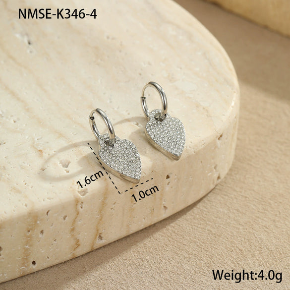 Wholesale Women's Stainless Steel And 18K Electroplated Geometric Style Earrings