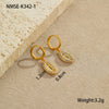 Wholesale Women's Stainless Steel And 18K Electroplated Geometric Style Earrings
