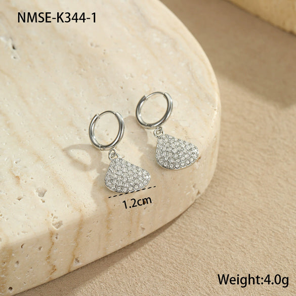 Wholesale Women's Stainless Steel And 18K Electroplated Geometric Style Earrings