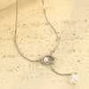 Wholesale Women's Stainless Steel And 18K Fashion Retro Necklace With Electroplating Treatment