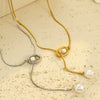 Wholesale Women's Stainless Steel And 18K Fashion Retro Necklace With Electroplating Treatment