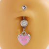 Wholesale Women's Stainless Steel And K9 Geometric Shape Belly Button Ring With Butterfly Heart And Flower Pendants Fine Polished Navel Piercing Jewelry