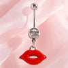 Wholesale Women's Stainless Steel And K9 Geometric Shape Belly Button Ring With Butterfly Heart And Flower Pendants Fine Polished Navel Piercing Jewelry