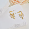 Wholesale Women's Stainless Steel And 18K Gold Electroplated Heart Drop Bell Jewelry Set Including Necklace Earrings And Bracelet