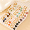 Wholesale Women's Stainless Steel And Natural Stone Simple Light Luxury Style Irregular Earrings