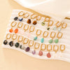 Wholesale Women's Stainless Steel And Natural Stone Simple Light Luxury Style Irregular Earrings
