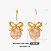 Wholesale Women's Stainless Steel And Pearl Bow Earrings With Electroplating Treatment