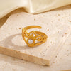 Wholesale Women's Stainless Steel And Pearl Crown Ring With Electroplating