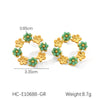 Wholesale Women's Stainless Steel And Pearl Flower Earrings With Electroplating Design