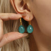 Wholesale Women's 316L Stainless Steel And Resin Geometric Electroplated Water Drops Earrings