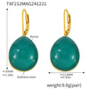 Wholesale Women's 316L Stainless Steel And Resin Geometric Electroplated Water Drops Earrings
