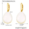Wholesale Women's 316L Stainless Steel And Resin Geometric Electroplated Water Drops Earrings