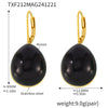 Wholesale Women's 316L Stainless Steel And Resin Geometric Electroplated Water Drops Earrings