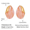 Wholesale Women's Stainless Steel And Resin Geometric Smudged Irregular Chubby Earrings With Pvd Furnace Vacuum Real Gold Plating Sweet And Cool Style