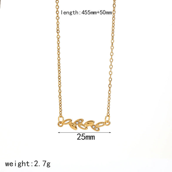 Wholesale Women's Stainless Steel And Rhinestones Geometric Triangle Pendant Necklace With Electroplating Treatment Light Luxury Fashion Style