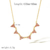 Wholesale Women's Stainless Steel And Rhinestones Geometric Triangle Pendant Necklace With Electroplating Treatment Light Luxury Fashion Style