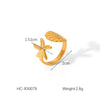Wholesale Women's Stainless Steel And Shell Electroplated Starfish Ocean Element Open Bracelet Jewelry