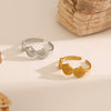 Wholesale Women's Stainless Steel And Shell Geometric Style Seaside Hip Hop Ring With Electroplating