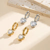 Wholesale Women's 304 Stainless Steel And 925 Silver Geometric Electroplated Heart Pendant Earrings